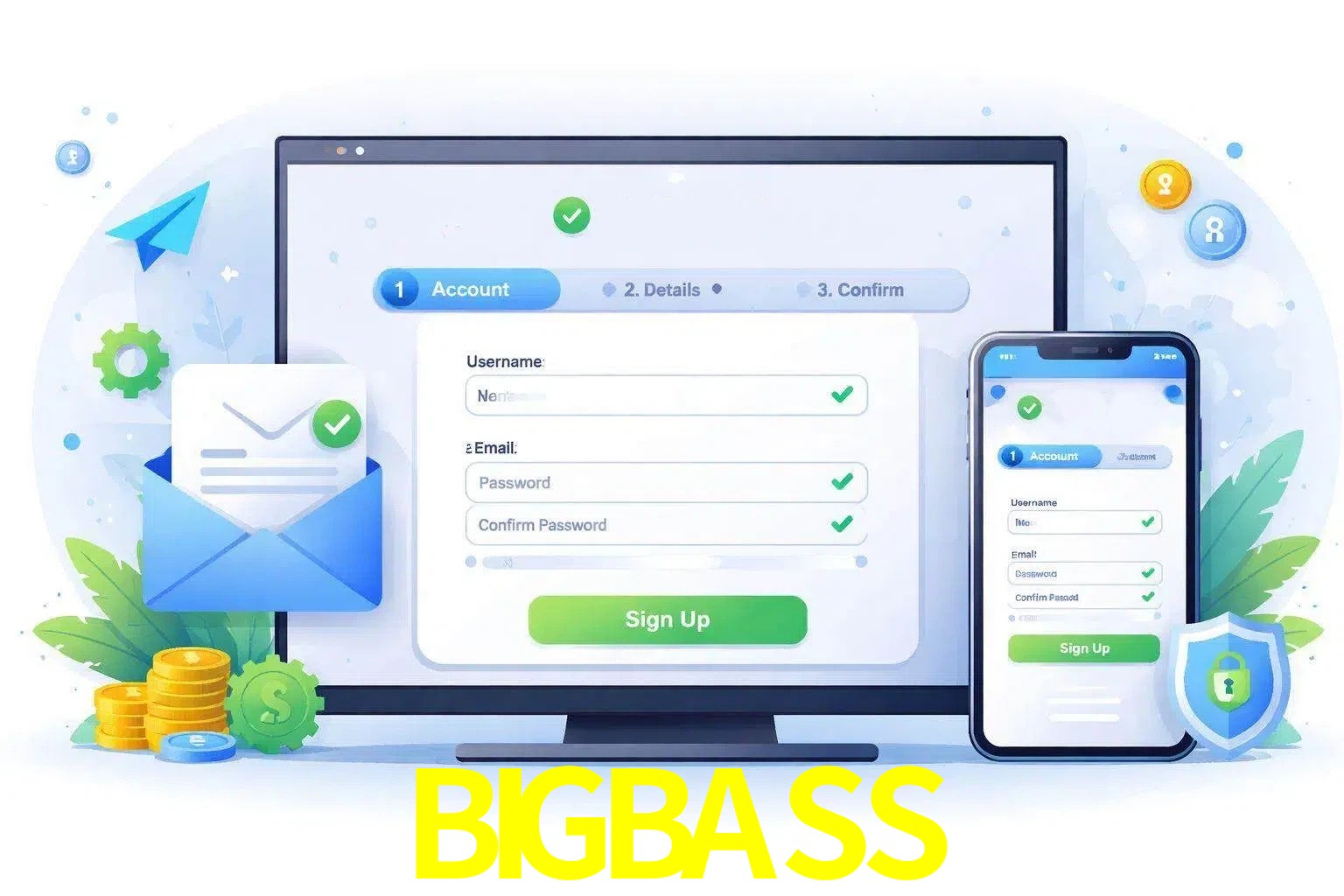 Registro de nuevo usuario y configuración de cuenta BIGBASS